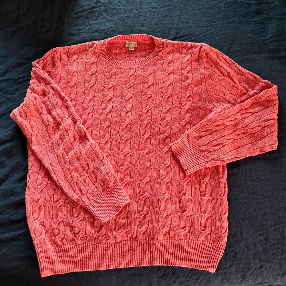 J. Crew Men's Coral Cable Knit Sweater